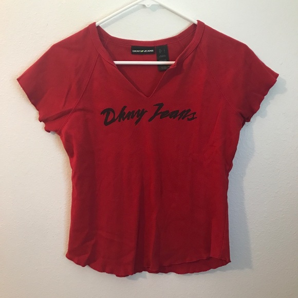 red dkny t shirt